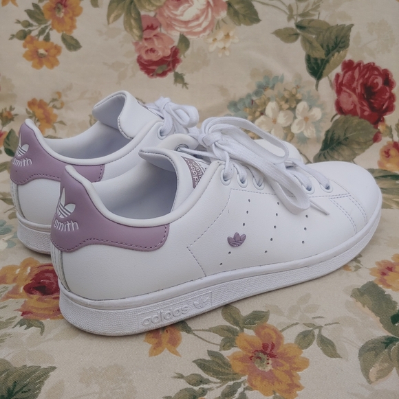 Adidas Stan Smith Women'sWhite and Lavender Sneakers Size 7.5 - Picture 7 of 17